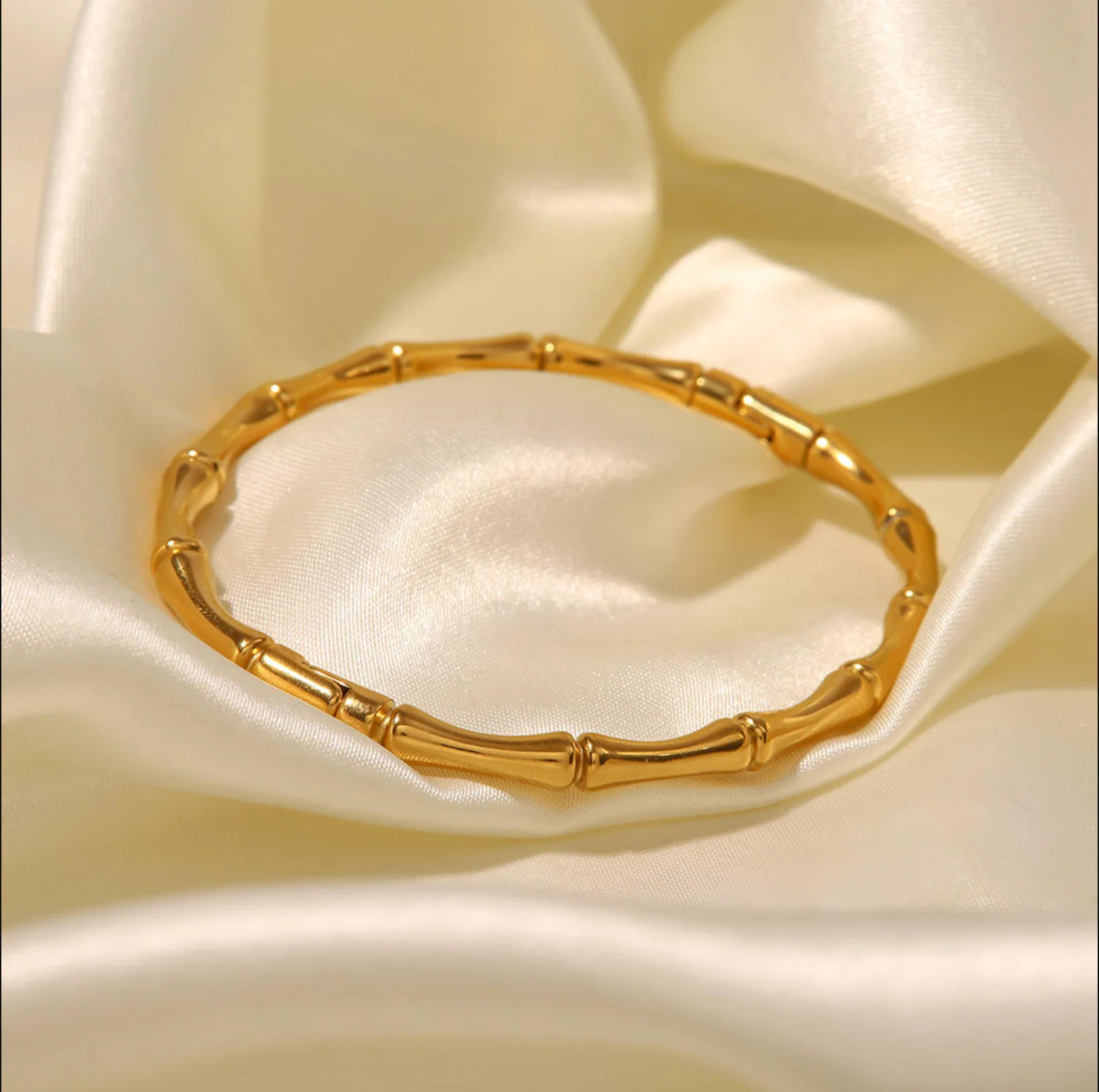 Bamboo Bracelet- 18k Gold Plated - Image 3