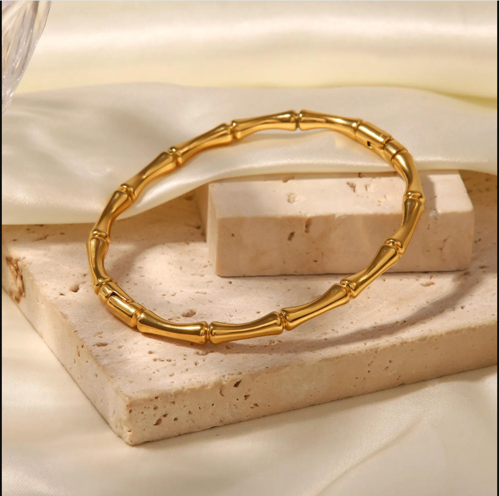 Bamboo Bracelet- 18k Gold Plated - Image 4