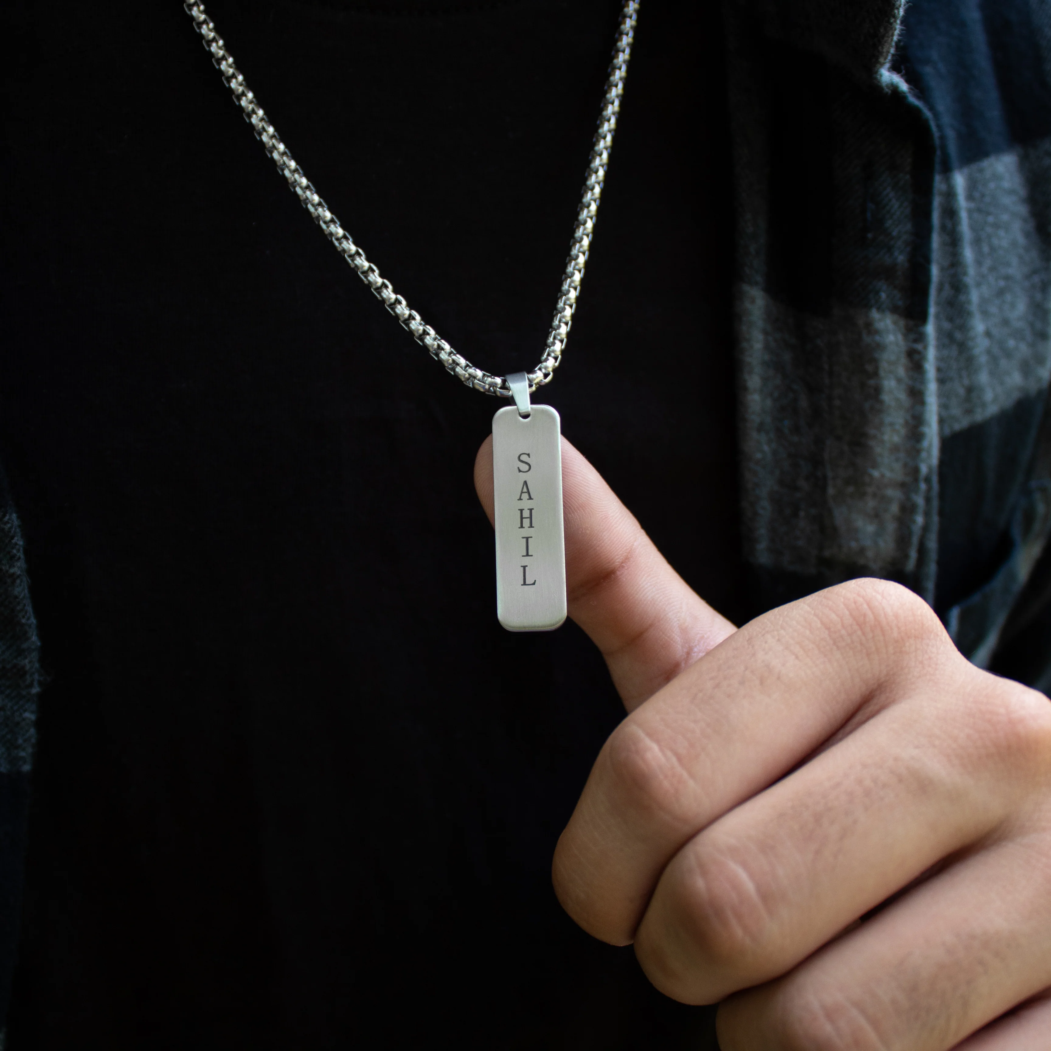 Reversible Tag Necklace For Him - Image 4