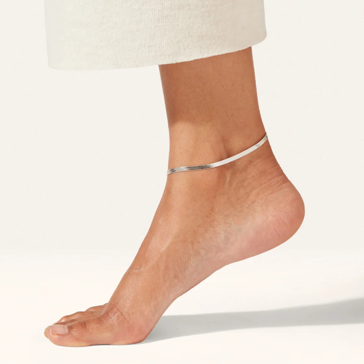 Flat Snake Chain Anklet - Image 3